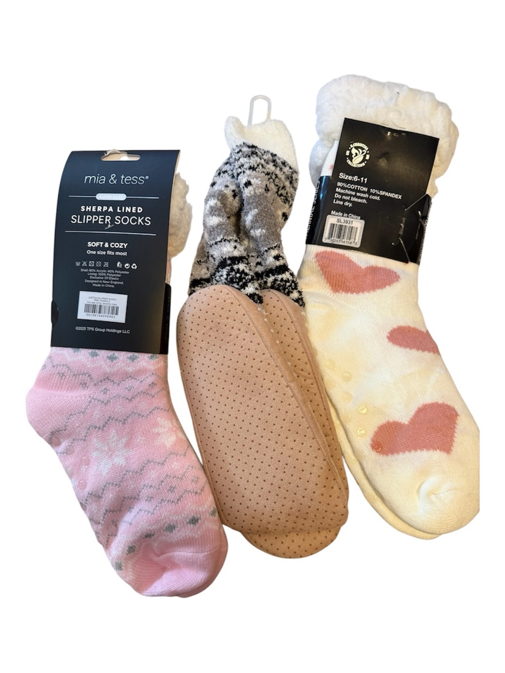 Sherpa Lined Slipper Socks - bundle of 3 nwt